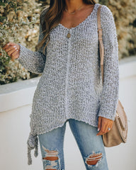 Sealed With A Bow Chunky Knit Sweater - Grey Ins Street