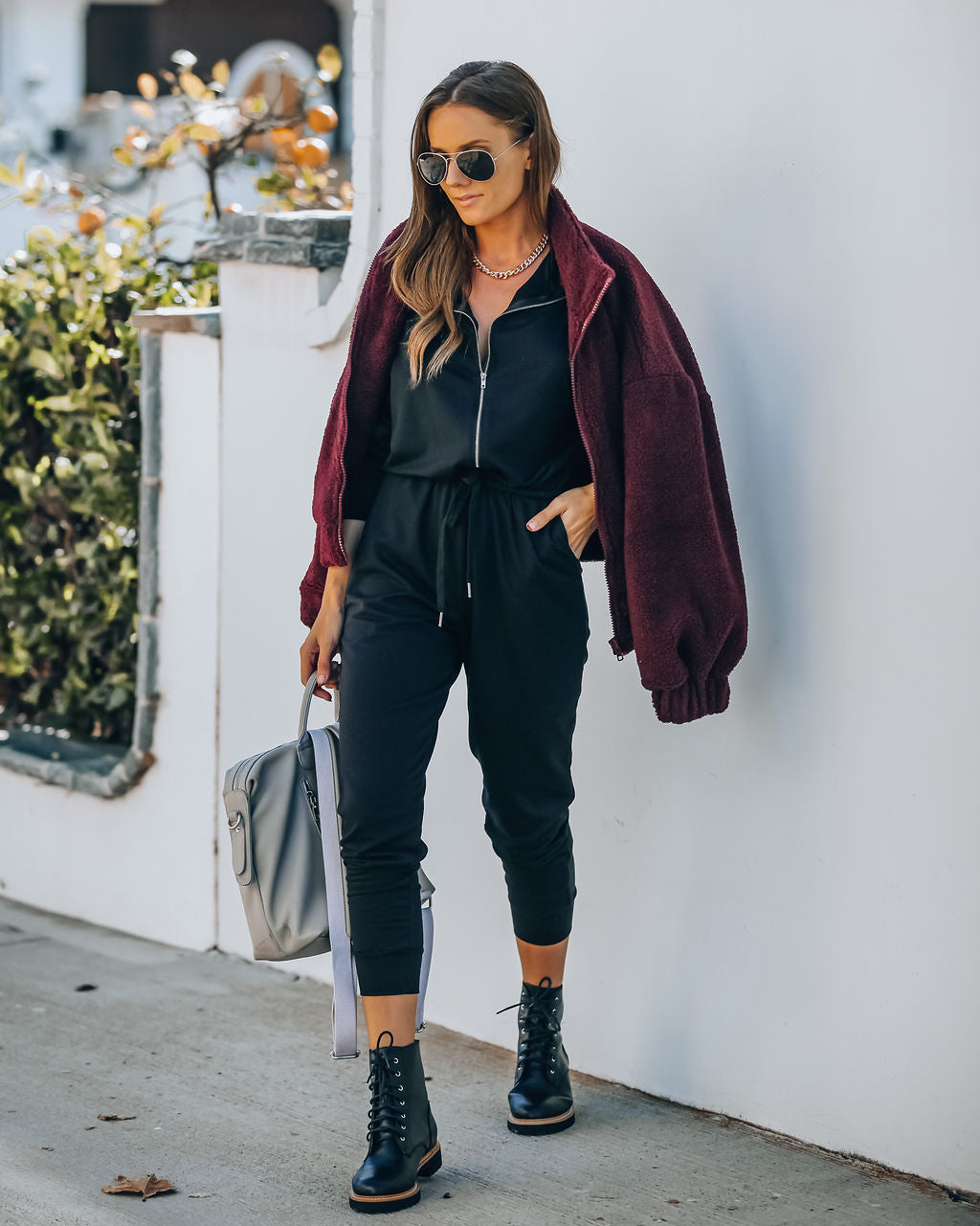 Athleisure Pocketed Knit Jumpsuit InsStreet