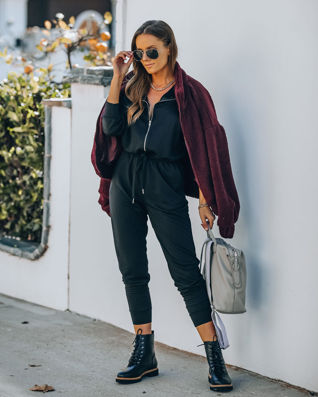 Athleisure Pocketed Knit Jumpsuit InsStreet