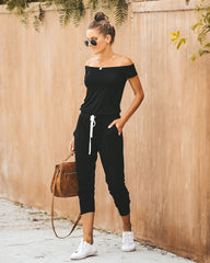 Weekend Worthy Pocketed Drawstring Jumpsuit - Black Ins Street