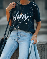 Wifey Cotton Bleach Dye Tee Ins Street