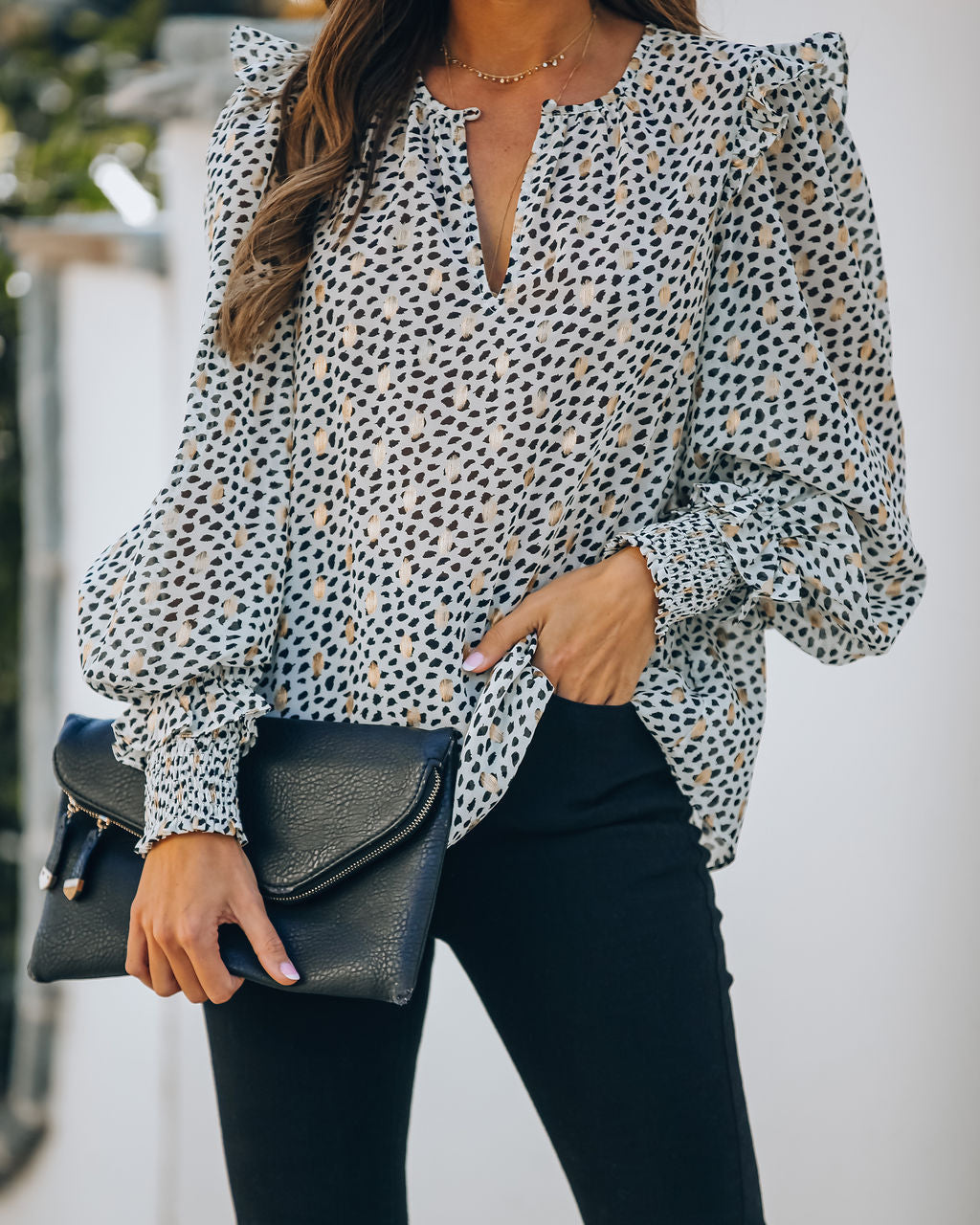 Good As Gold Smocked Ruffle Blouse Ins Street