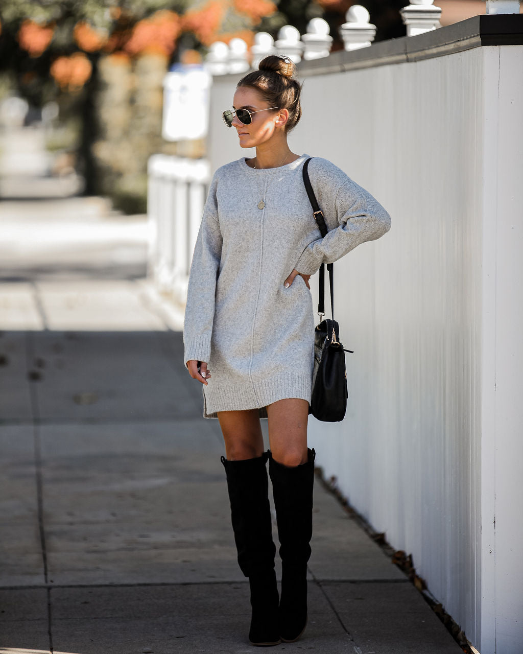 Smoky Mountain Sweater Dress - Grey – InsStreet