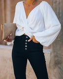 Catherine Twist Front Billowed Blouse Ins Street