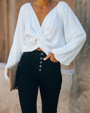 Catherine Twist Front Billowed Blouse Ins Street