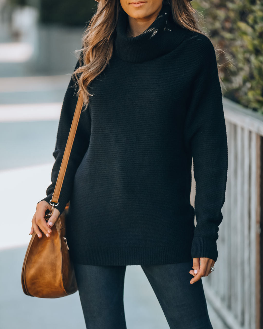 It's A Must Ribbed Turtleneck Sweater - Black Ins Street