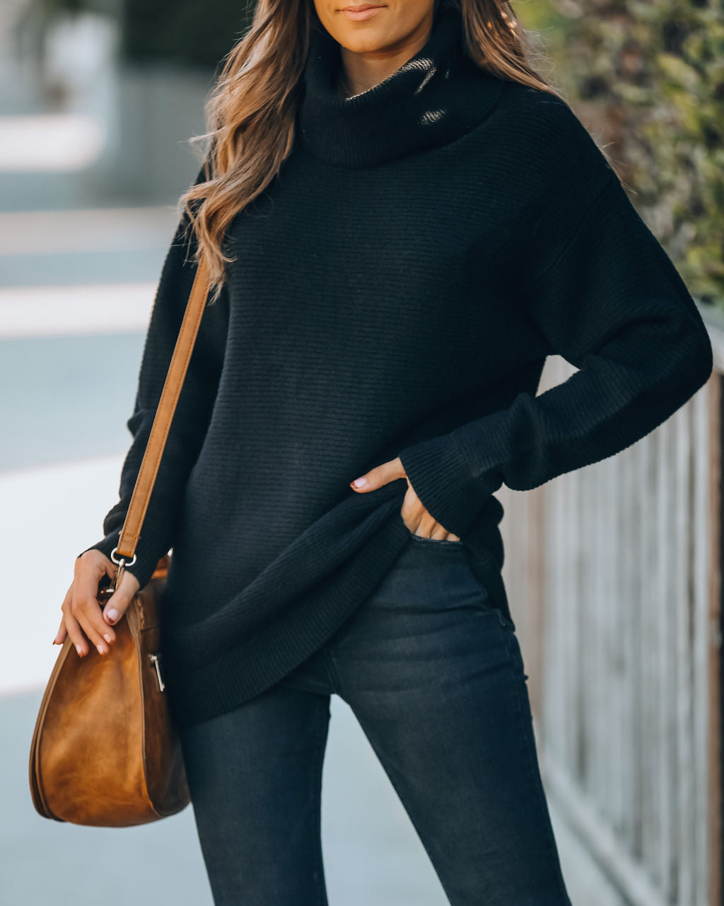 It's A Must Ribbed Turtleneck Sweater - Black Ins Street