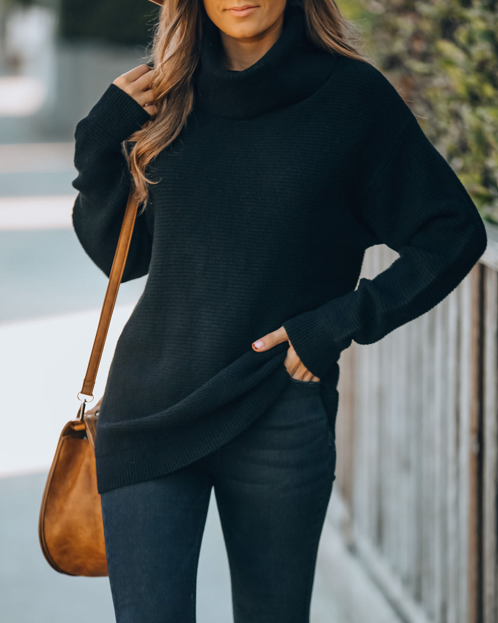 It's A Must Ribbed Turtleneck Sweater - Black Ins Street