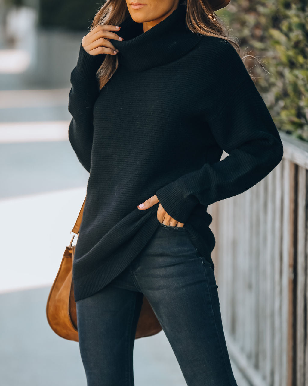 It's A Must Ribbed Turtleneck Sweater - Black Ins Street