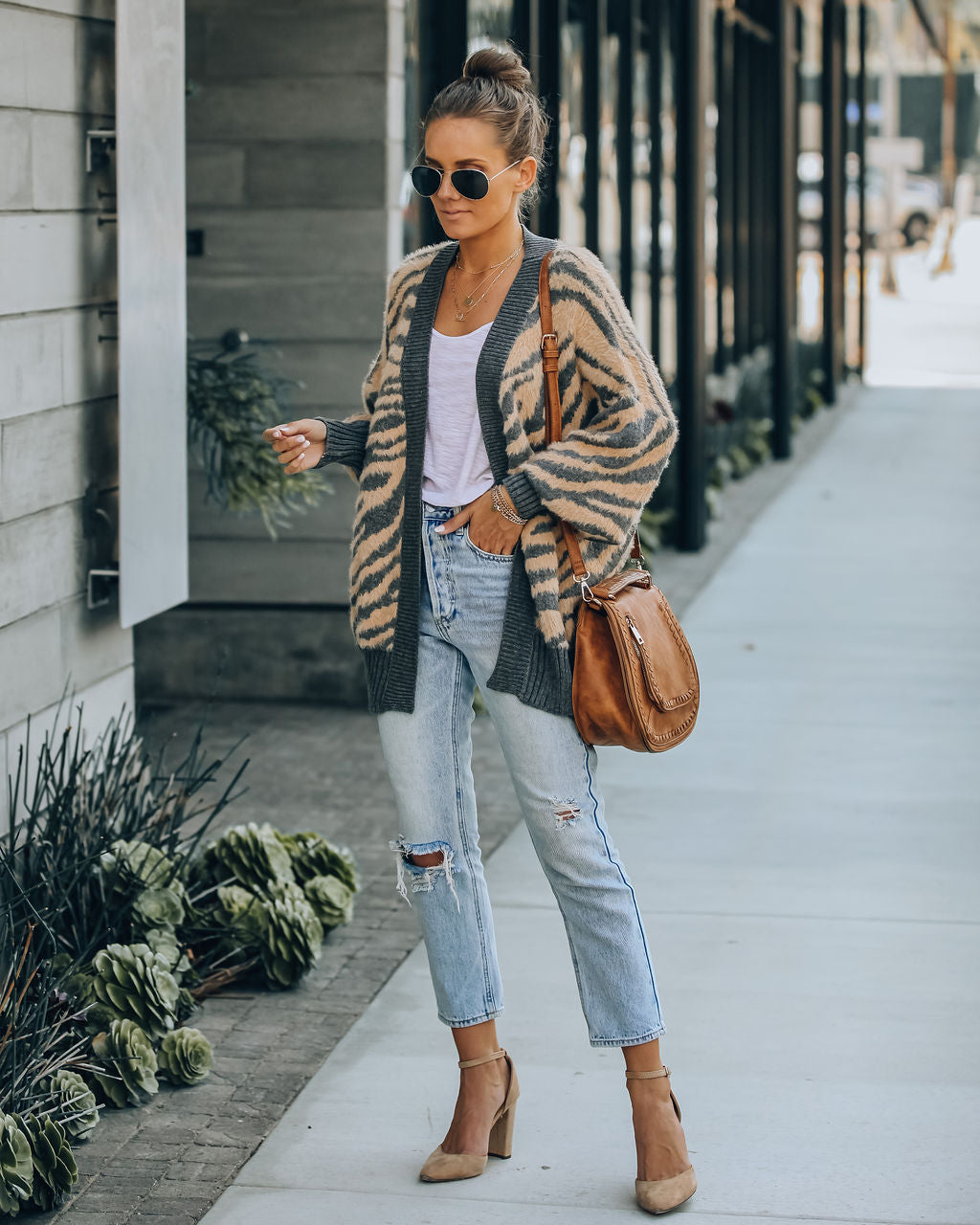 Marlene Knit Zebra Cardigan Ins Street