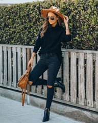 It's A Must Ribbed Turtleneck Sweater - Black Ins Street