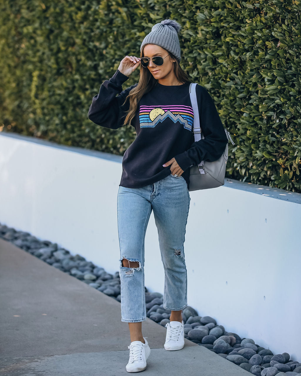 Watch The Sunset Cotton Blend Sweatshirt Ins Street