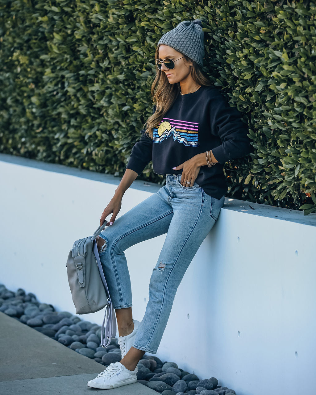 Watch The Sunset Cotton Blend Sweatshirt Ins Street