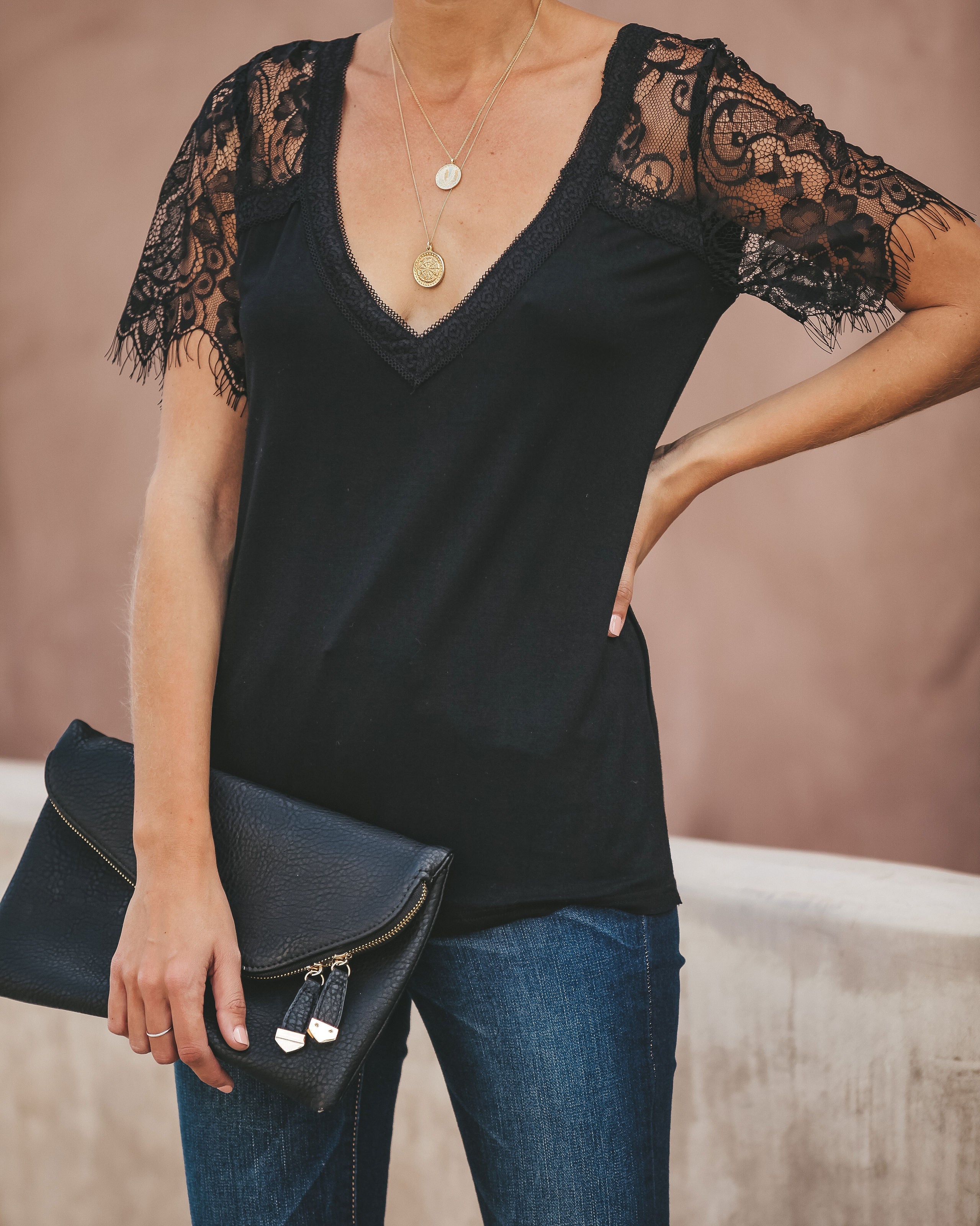 Sweet Side Lace Top - Black Ins Street