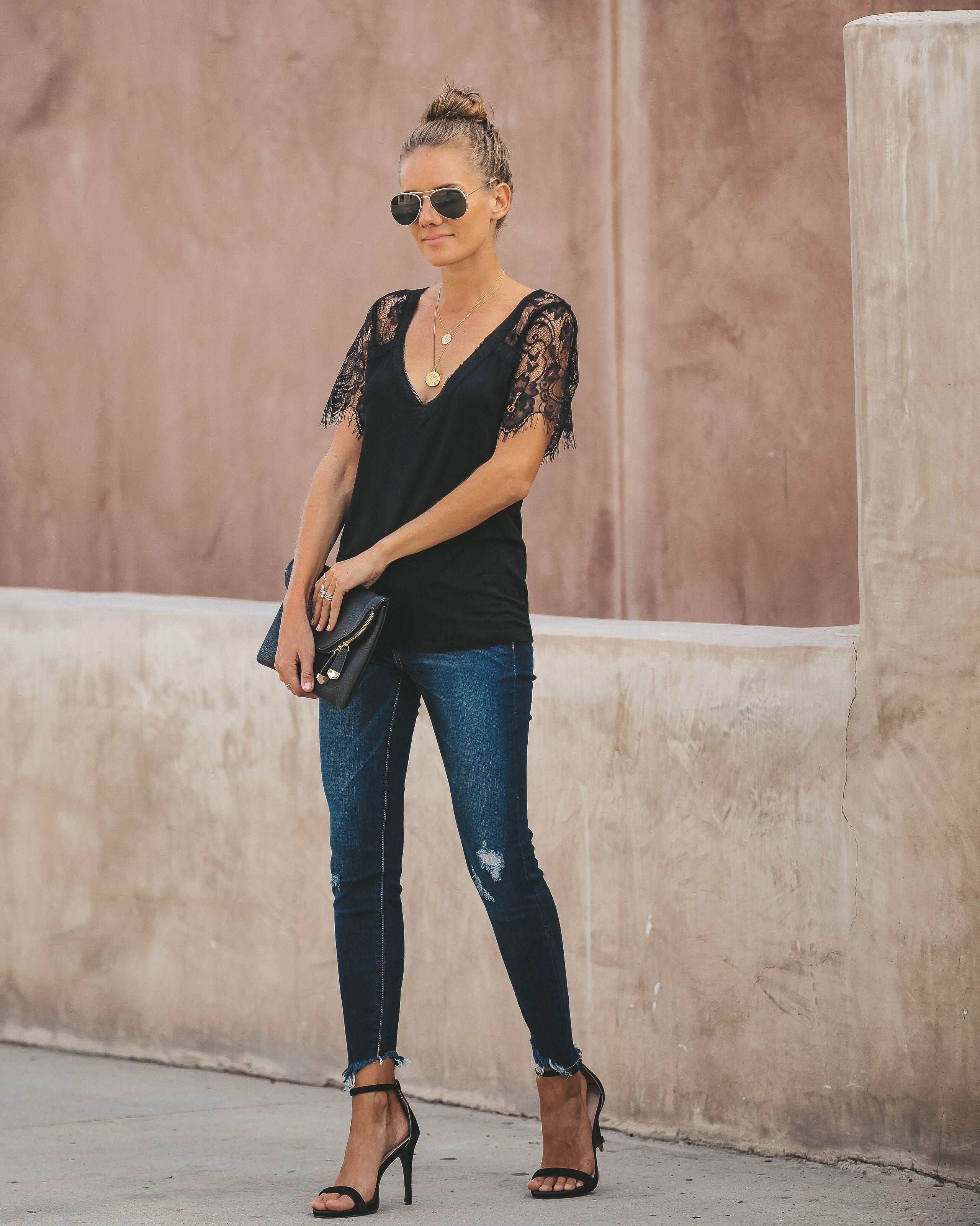 Sweet Side Lace Top - Black Ins Street