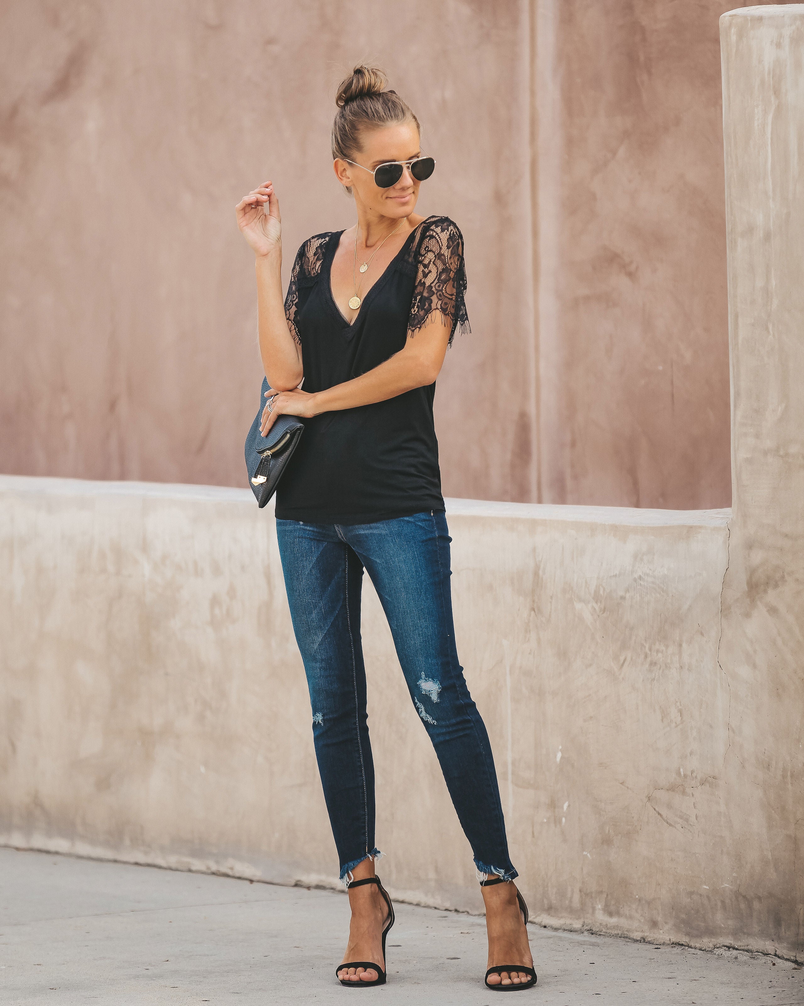 Sweet Side Lace Top - Black Ins Street