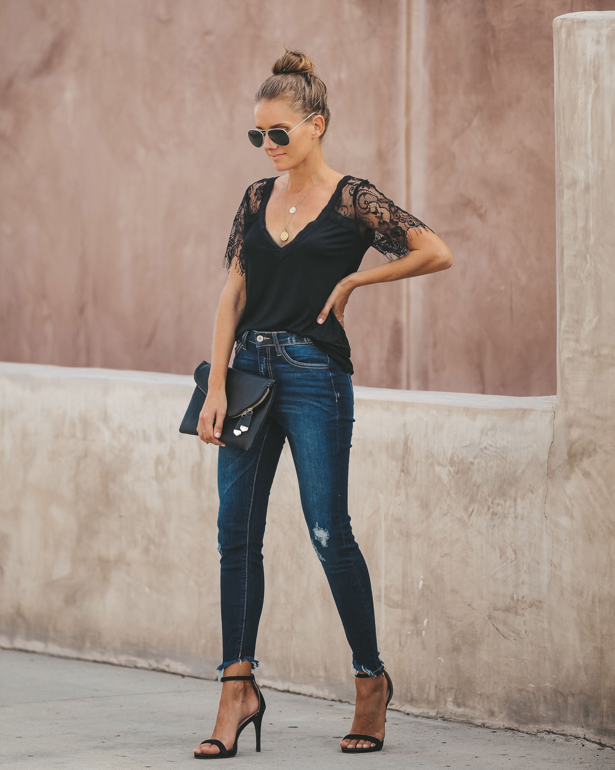 Sweet Side Lace Top - Black Ins Street