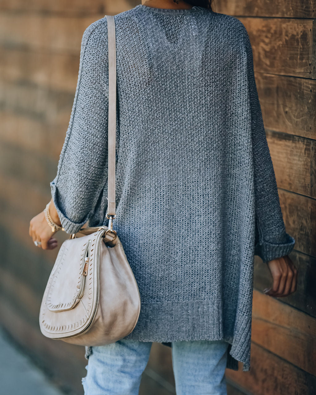 Take It Easy Knit Cardigan - Grey Mint Ins Street