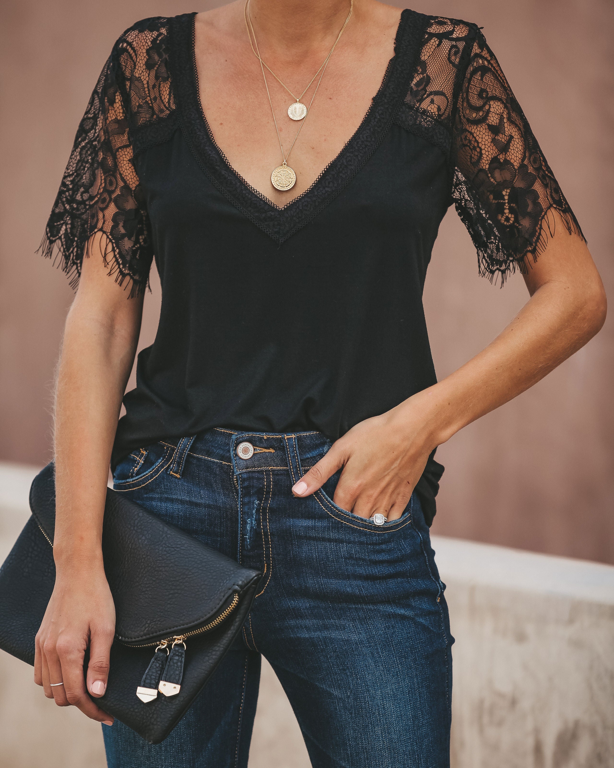 Sweet Side Lace Top - Black Ins Street