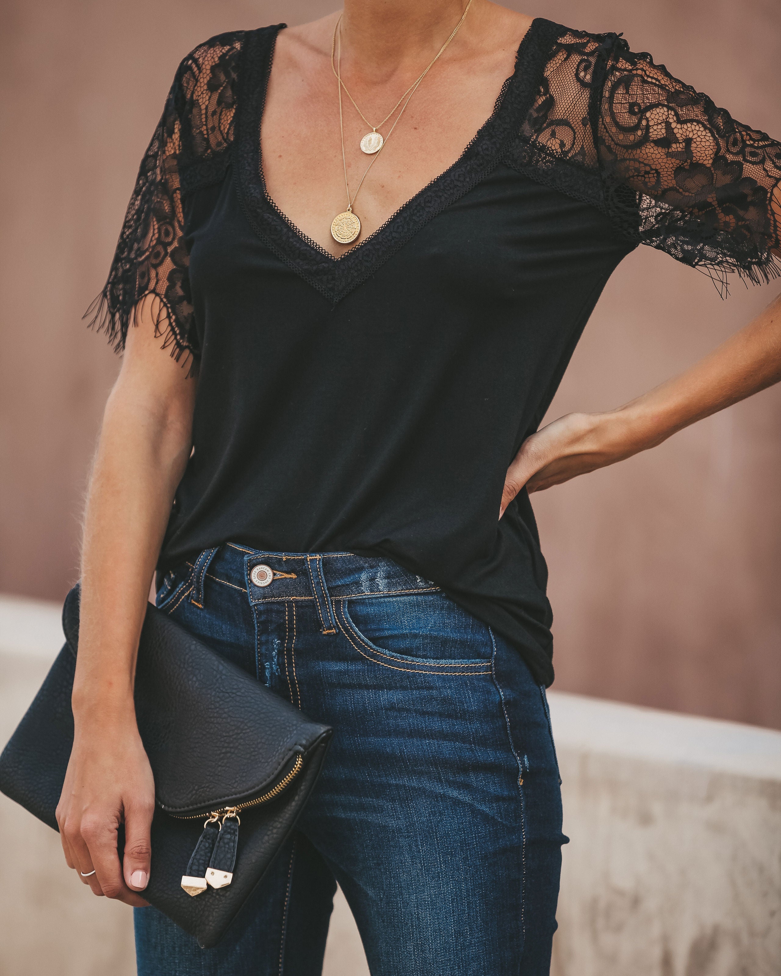 Sweet Side Lace Top - Black Ins Street