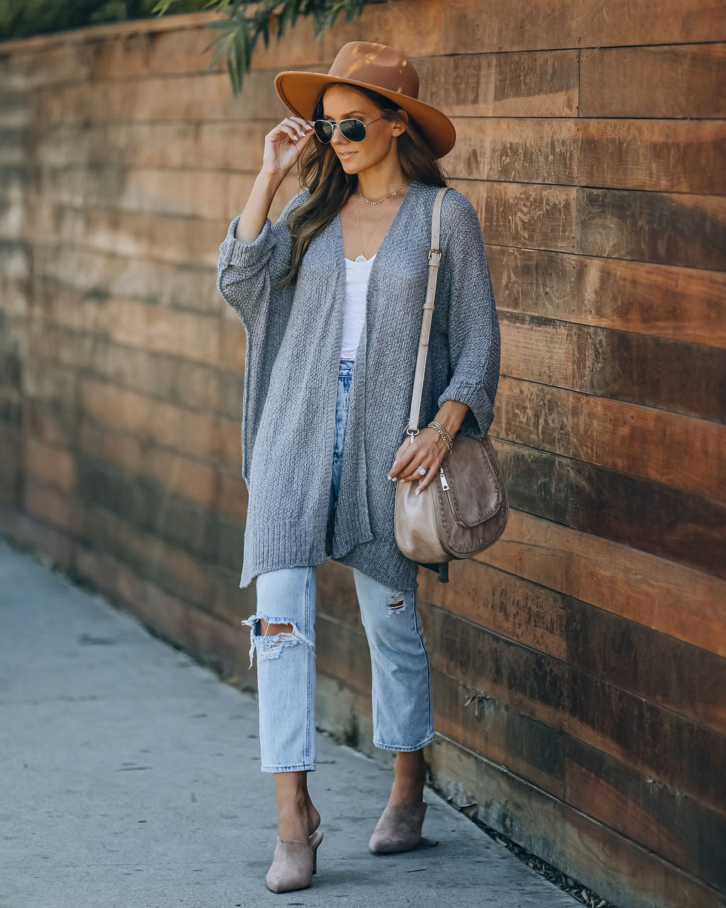 Take It Easy Knit Cardigan - Grey Mint Ins Street