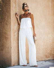 Crystal Clear Strapless Jumpsuit - White TYCH-001