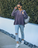 Melrose Washed Knit Grommet Top - Purple Ins Street