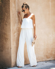 Crystal Clear Strapless Jumpsuit - White TYCH-001