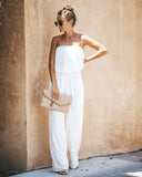 Crystal Clear Strapless Jumpsuit - White TYCH-001