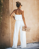 Crystal Clear Strapless Jumpsuit - White TYCH-001