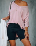 Lewie Unfinished Thermal Tee - Blush Ins Street