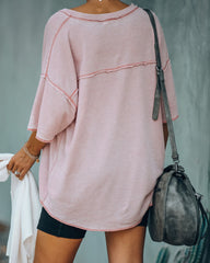 Lewie Unfinished Thermal Tee - Blush Ins Street