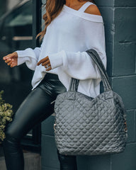 Wanderlust Quilted Weekender Bag - Grey Ins Street