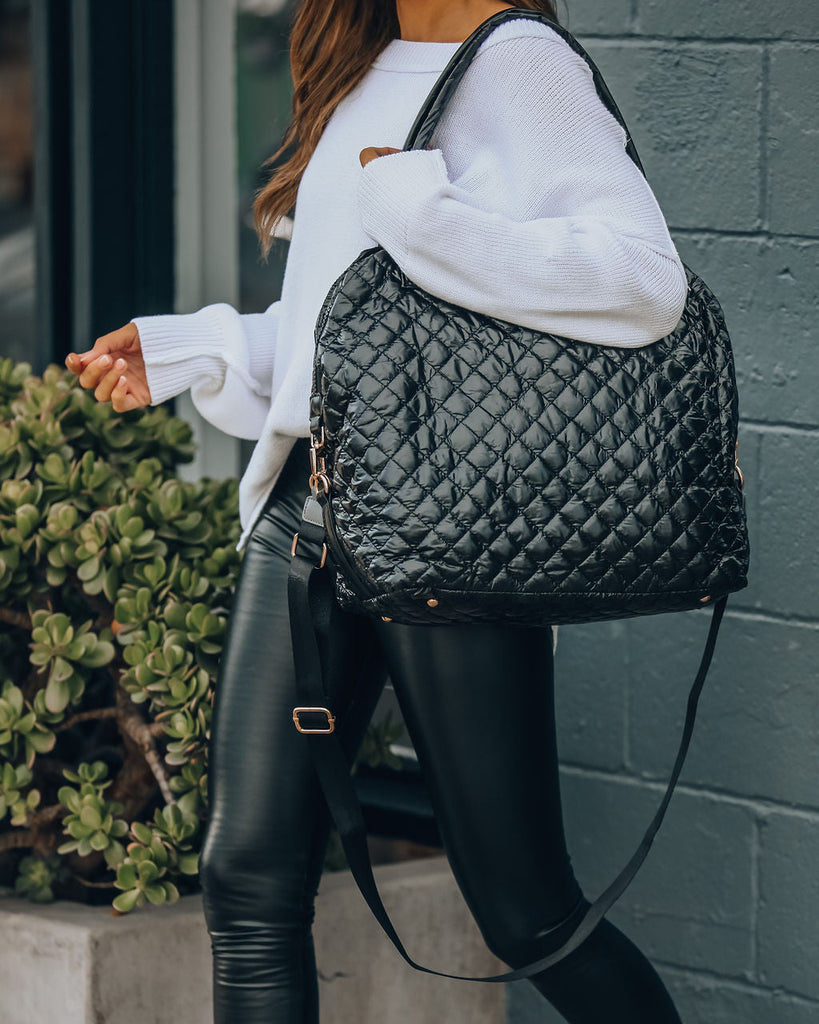 Wanderlust Quilted Weekender Bag - Black – InsStreet