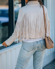 Walford Cropped Fringe Faux Suede Jacket - Sand Ins Street