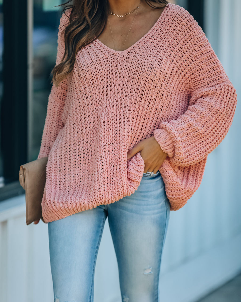 Pinky Promise Cotton Blend Knit Sweater - Blush Ins Street