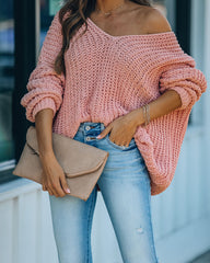 Pinky Promise Cotton Blend Knit Sweater - Blush Ins Street