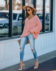 Pinky Promise Cotton Blend Knit Sweater - Blush Ins Street