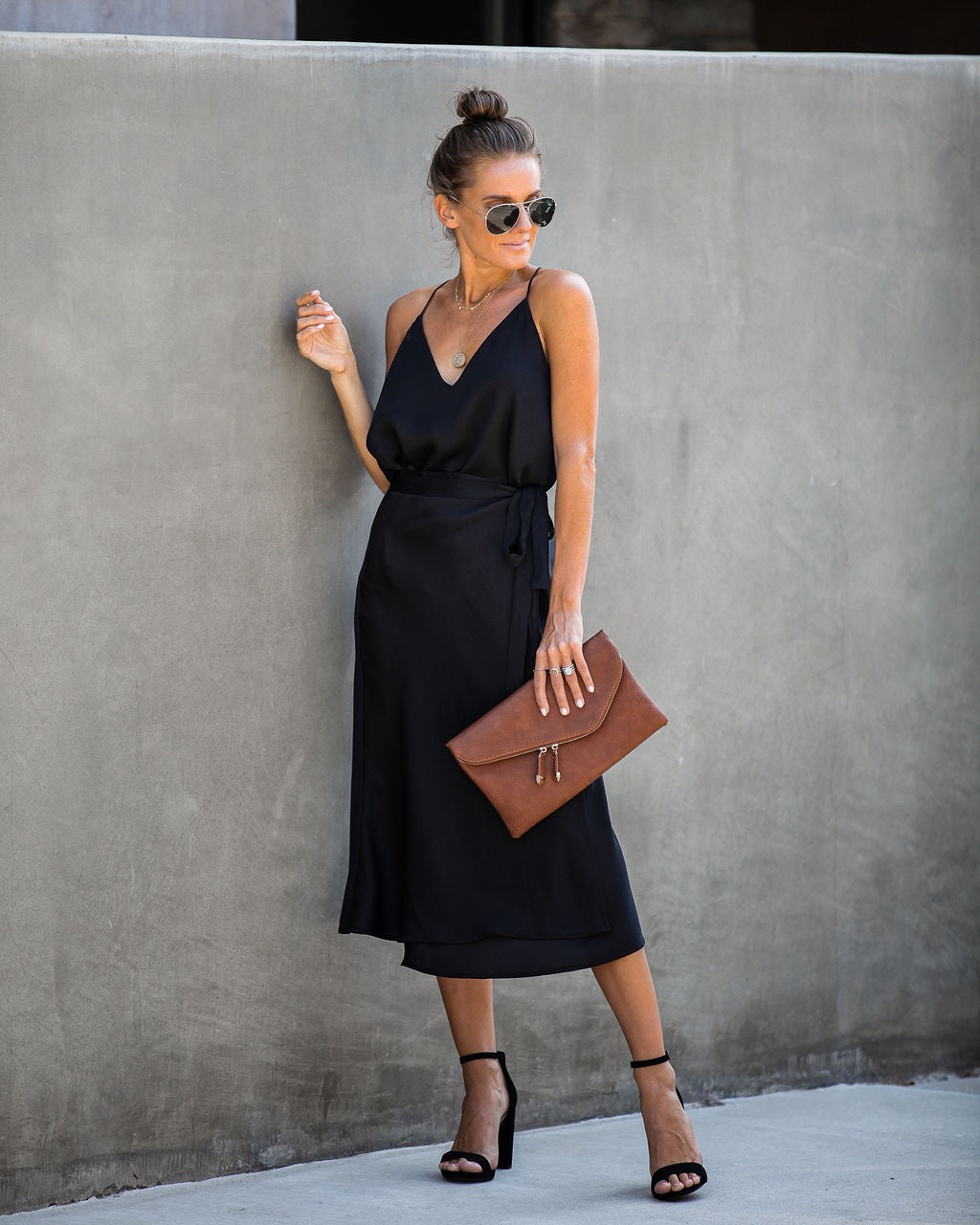 Sophisticated Living Textured Wrap Midi Skirt - Black - FINAL SALE Ins Street