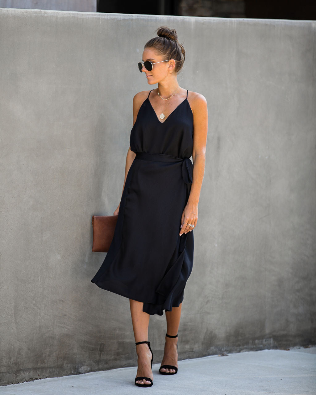 Sophisticated Living Textured Wrap Midi Skirt - Black - FINAL SALE Ins Street