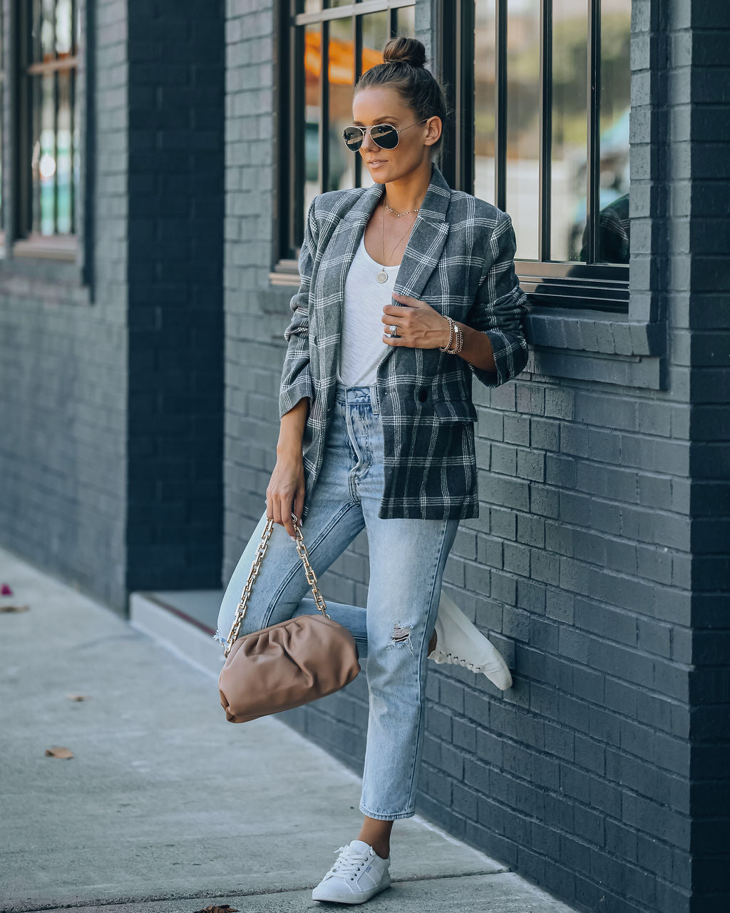 Becca Pocketed Plaid Blazer - FINAL SALE InsStreet