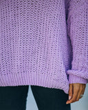 Pinky Promise Cotton Blend Knit Sweater - Lavender Ins Street