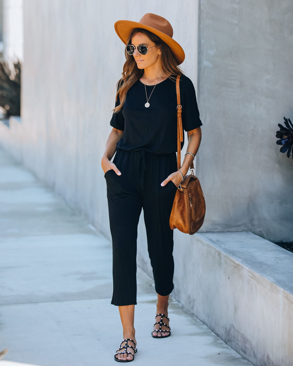 End Of Story Pocketed Knit Jumpsuit - Black Ins Street