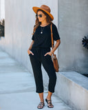 End Of Story Pocketed Knit Jumpsuit - Black Ins Street