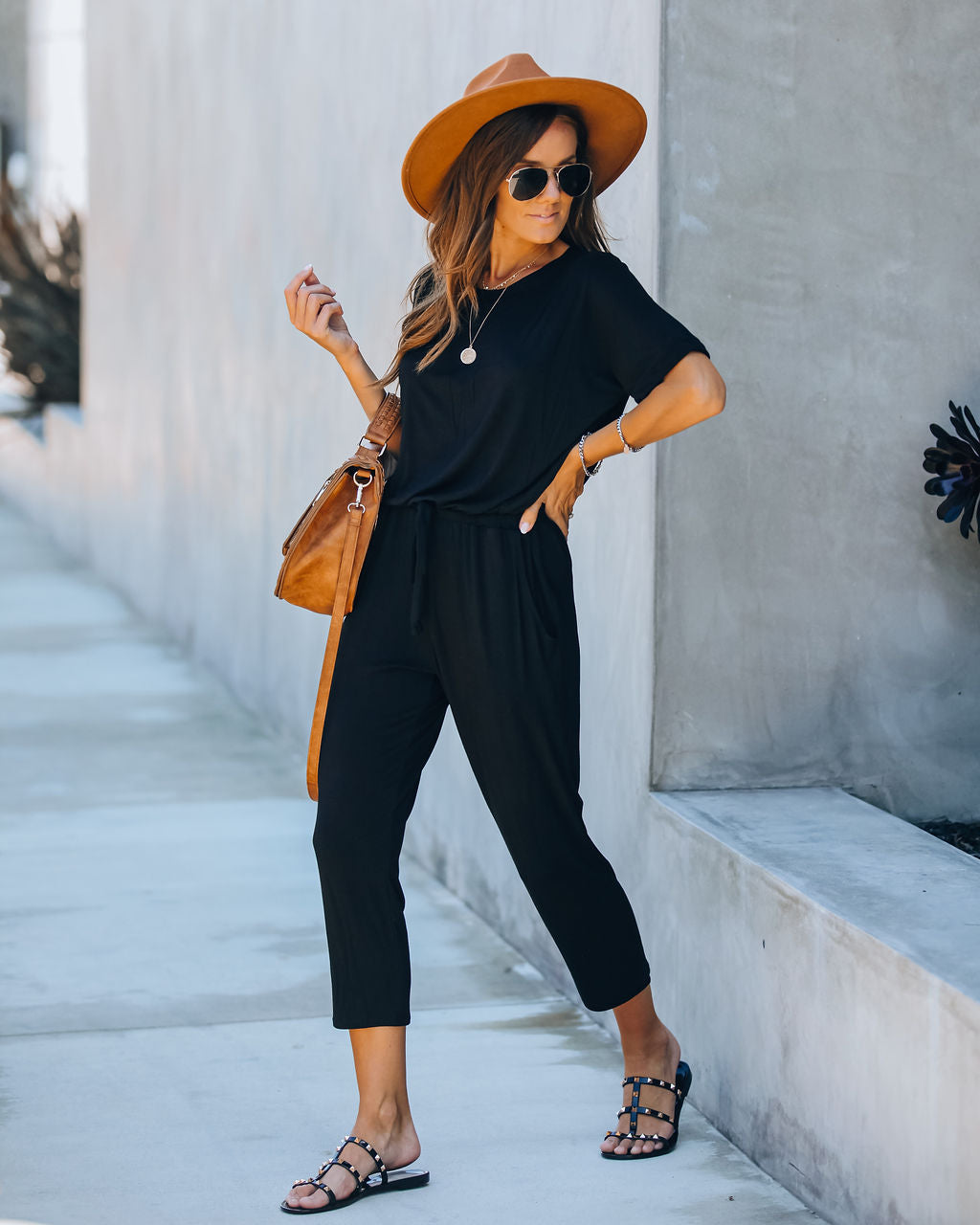 End Of Story Pocketed Knit Jumpsuit - Black Ins Street
