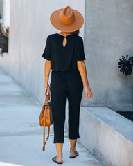 End Of Story Pocketed Knit Jumpsuit - Black Ins Street