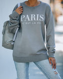 Paris C'est La Vie Premium Cotton Blend Sweatshirt Ins Street