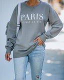 Paris C'est La Vie Premium Cotton Blend Sweatshirt Ins Street