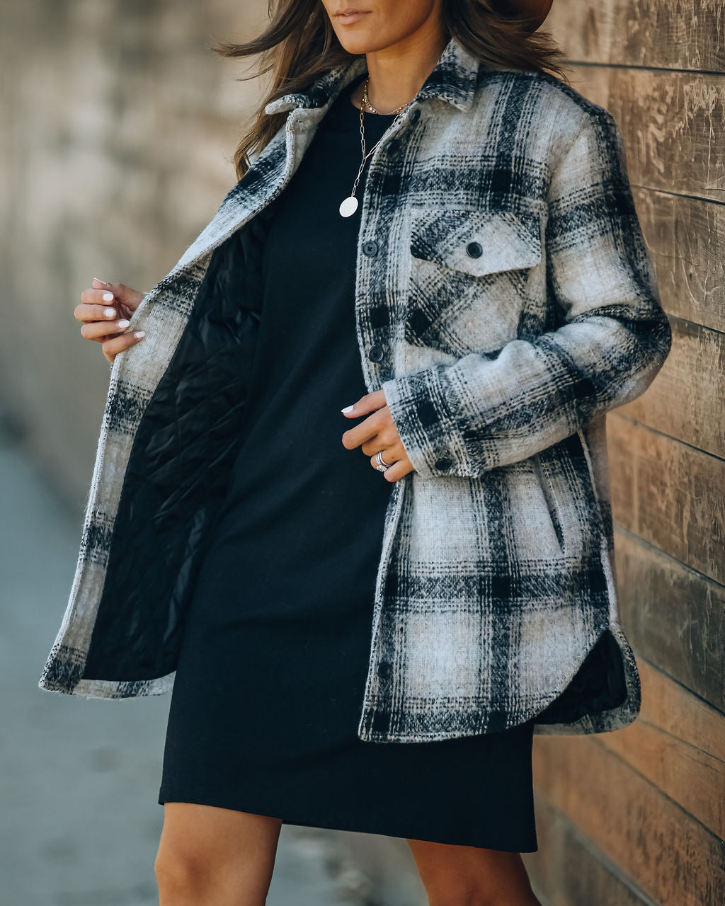 Chandra Pocketed Plaid Shacket Ins Street