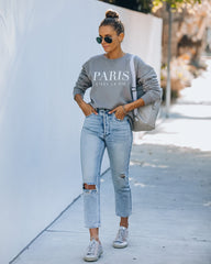 Paris C'est La Vie Premium Cotton Blend Sweatshirt Ins Street